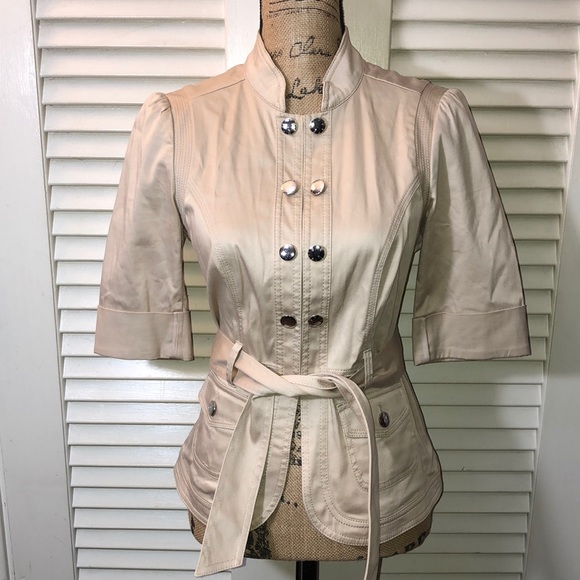 WH|BM Khaki 3/4 Sleeve Belted Jacket - Picture 1 of 10